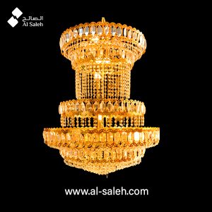 Decorated golden structure chandelier