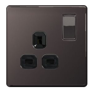 Decorative Metal Switch 13A DP Single Switch Socket – BG